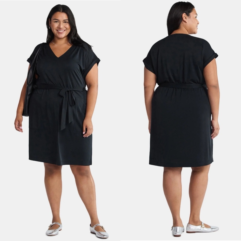 New! Terra and Sky Belted Knit Utility Dress Womens Size 14W